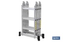 Escalera aluminio multiusos | Con 4 x 3 peldaños y 3,25 metros de longitud | Normativa EN 131 y 150 kilos
