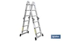 Escalera aluminio multiusos | Con 4 x 3 peldaños y 3,25 metros de longitud | Normativa EN 131 y 150 kilos