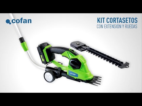 Kit Cortasetos de Mano | Extensible con Ruedas a Batería | Li-Iion 18V | 1200 RPM
