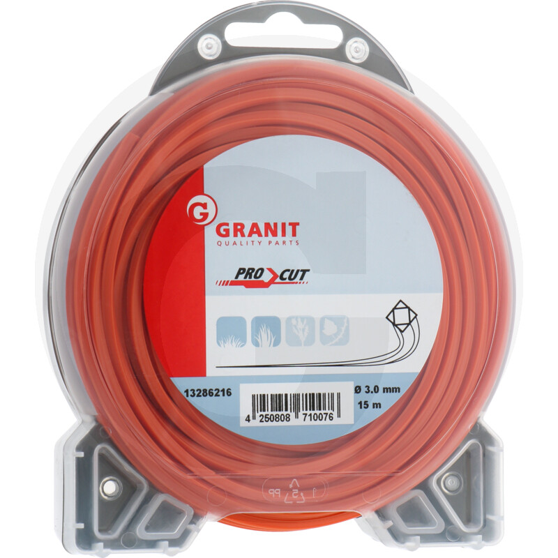 Hilo (NYLON) de desbrozadora cuadrado 3mm x 15m Pro Cut