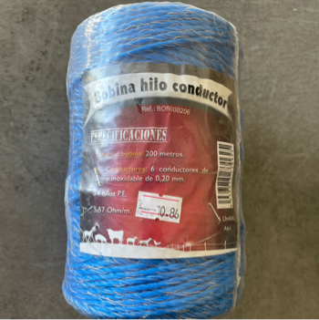 BOBINA HILO CONDUCTORA PASTOR ELÉCTRICO 0’20 200M AZUL