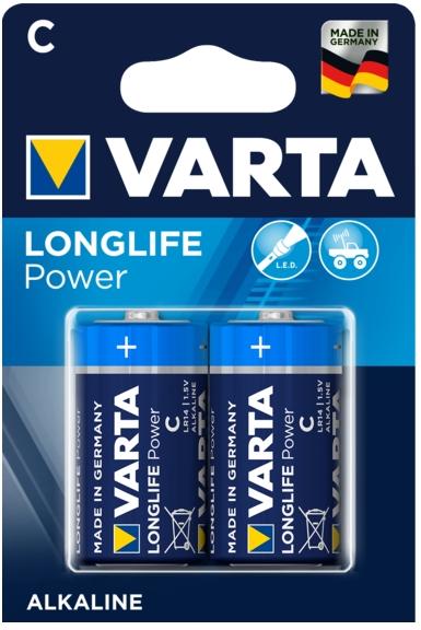 [LR14C/4914] Varta Blister 2 Pilas Alcalinas LR14C Longlife Power Azul Plata