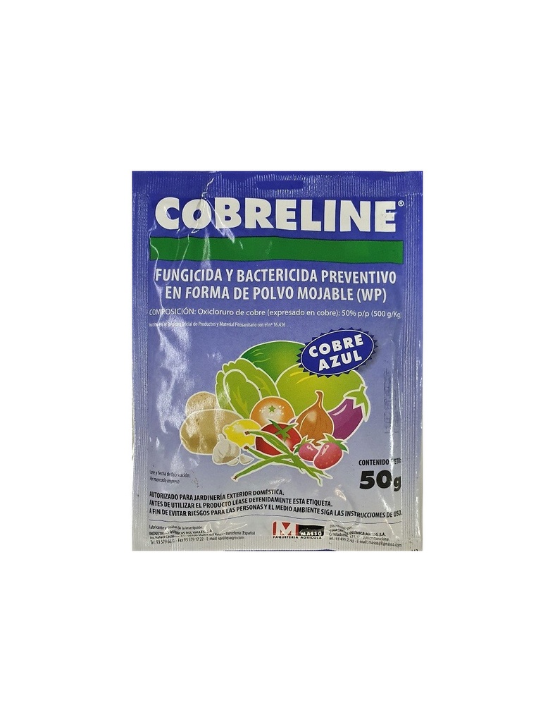 SOBRE DE COBRELINE 50GR FUNGICIDA Y BACTERICIDA PREVENTIVO EN POLVO (WP)