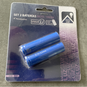 BATERIAS RECARGABLES  MOD. 18650 (PACK 2 UNID)