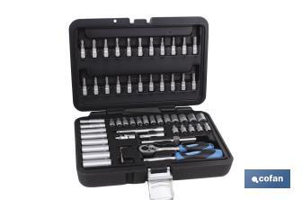 Maletín 57 pcs Profesional vasos y puntas 1/4"