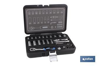 Maletín 36 pcs Profesional Vasos 1/4"