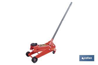 [09400626] Elevador hidráulico con cuatro ruedas | Capacidad de 3 Toneladas | Gato hidráulico con válvula de seguridad