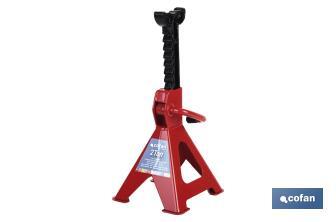 [09400624] Caballete gato para taller en 3 toneladas | Altura regulable | Fabricado en acero resistente al paso