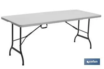 Mesa Plegable Rectangular con bloqueo de seguridad | Color: Blanco 