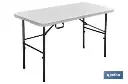 Mesa Plegable Rectangular | Color: Blanco | Medidas desplegada: 122 x 60 x 74 cm