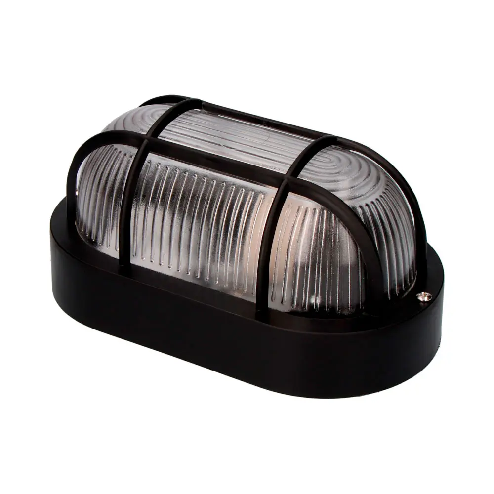 APLIQUE OVAL COLOR NEGRO 1xE27 40W 11,4x20,2x10cm MODELO TARRAGONA. 