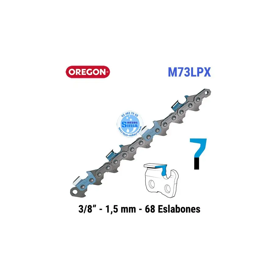 Cadena Oregon Duracut M73LPX068 3/8" 1,5mm 68 Eslabones