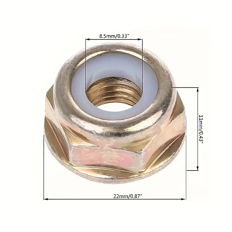 [M10x1.25] TUERCA AUTOBLOCANTE PARA CODO DESBROZADORA ROSCA IZQUIERDA M10x1.25