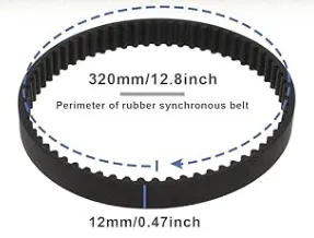 Correa dentada de transmisión para escarificador paso 12mm ancho 64-dientes 320mm
