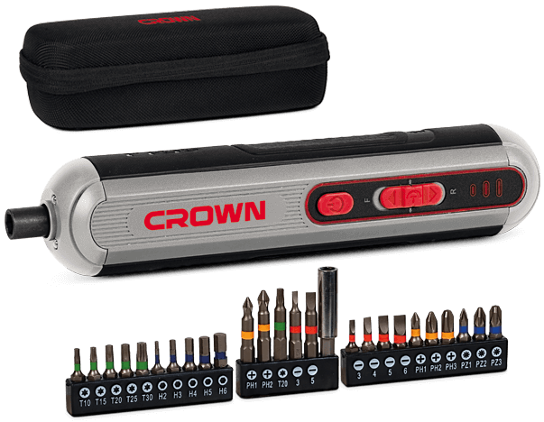 ATORNILLADOR A BATERIA 4V 2AH (CARGA USB) CROWN CT22053