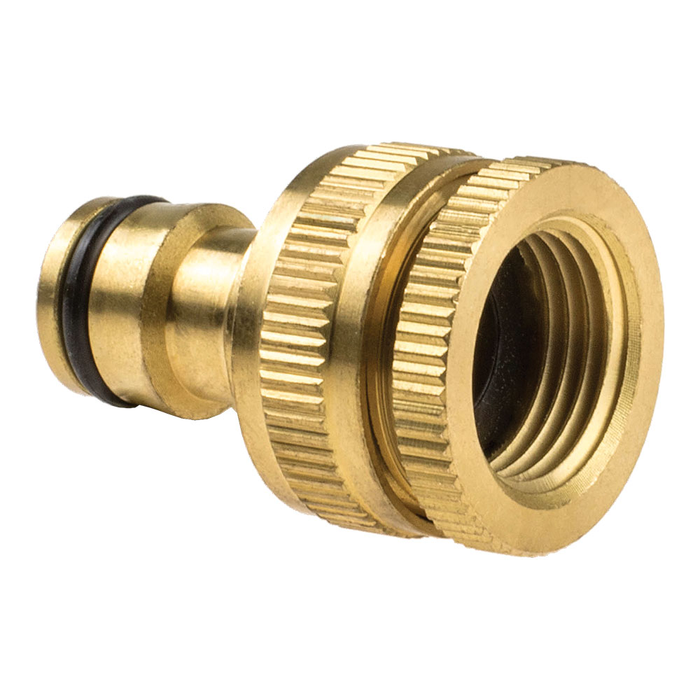 [75657] CONECTOR A GRIFO JARDÍN DE 1/2" O 3/4" LATON