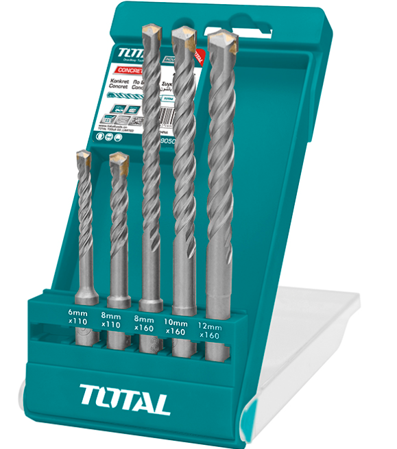 BLISTER RIGIDO 5 BROCAS SDS PLUS MARTILLO TOTAL