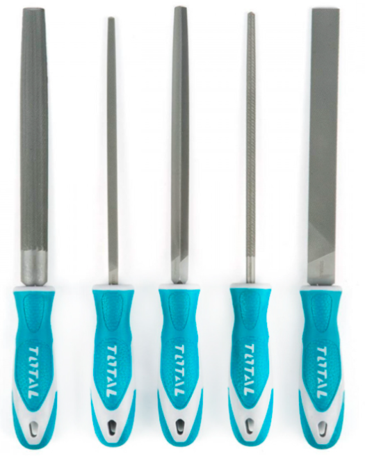 [THT918516] JUEGO DE 5 LIMAS METAL 8" CON MANGO TOTAL