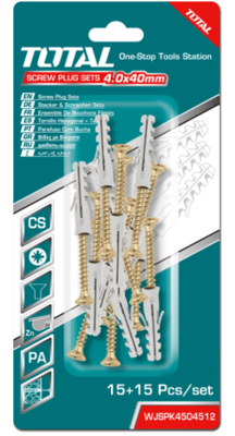 BLISTER TORNILLO 4.0x40mm + TACO 6x30mm (15 UDS)
