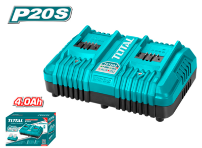 [TCLI2024] CARGADOR INTELIGENTE RÁPIDO DOBLE 2 BATERIAS 20V TOTAL - P20S