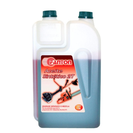 [FA33302   09-000026] ACEITE PARA MEZCLA 2T SINTETICO  (ROJO) 1 LITRO CON DOSIFICADOR FANTON