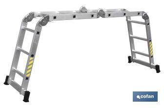 [09401060] Escalera aluminio multiusos | Con 4 x 3 peldaños y 3,25 metros de longitud | Normativa EN 131 y 150 kilos