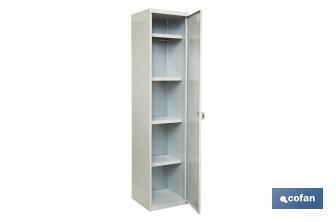 [09401401] Armario VESTUARIO | Accesorio multiusos con 1 puerta y 4 estantes | Material: acero | Medidas: 180 x 40 x 40 cm