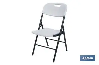 [43051014] Silla plegable de color blanco | Adecuada para interiores y exteriores | Medidas: 46 x 53 x 86 cm