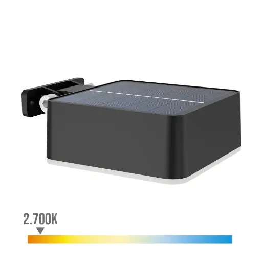 [93063] APLIQUE SOLAR CUADRADO, IP 44 1,5W, 200Im 2700K, LUZ CÁLIDA, MEDIDAS: 10,5x4,6x13,6cm.