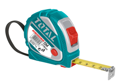 [TMT126051] CINTA METRICA Y PULGADAS 5M x 19mm (BOTON STOP - CUBIERTA GOMA) TOTAL