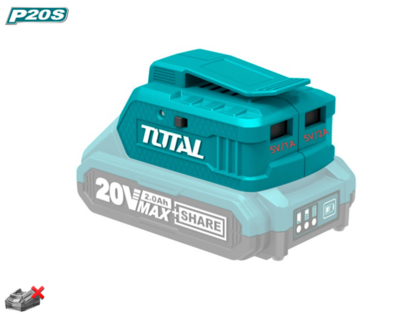 [TUCLI2001] CARGADOR USB TIPO POWERBANK (2 SALIDAS) PARA BATERÍA 20V TOTAL - P20S